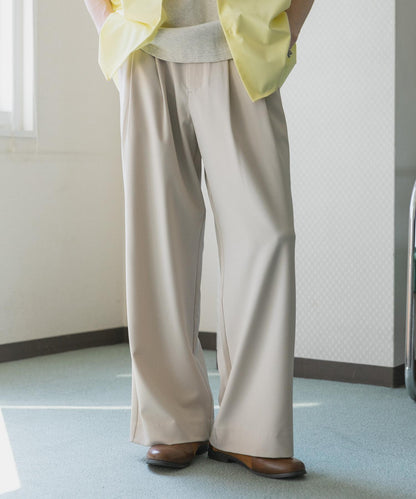 速幹 闊腿 雙褶 乾爽觸感 褲子