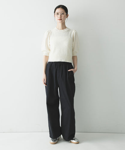 斜紋鬆緊腰休閒褲