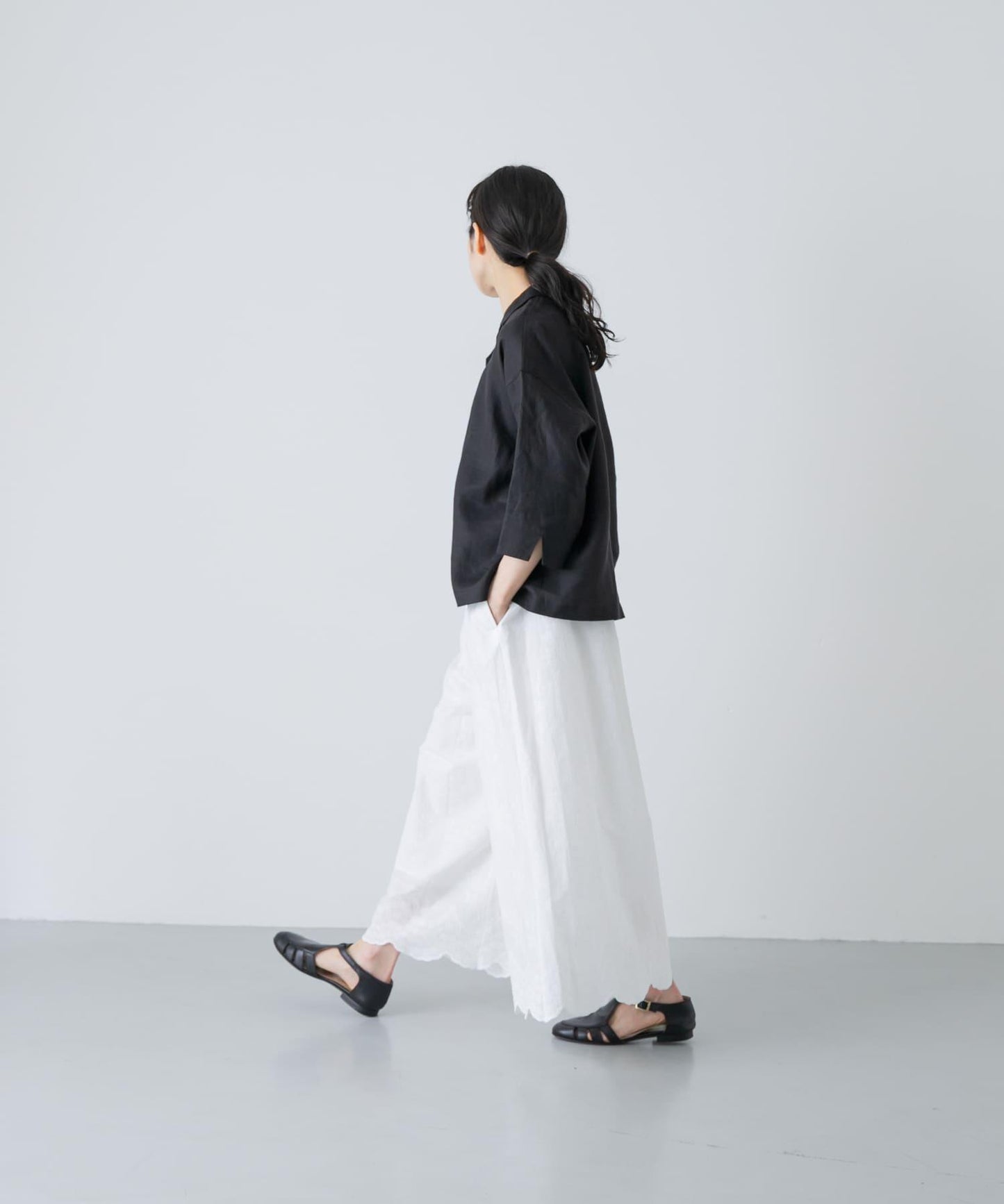 亞麻短袖開領襯衫