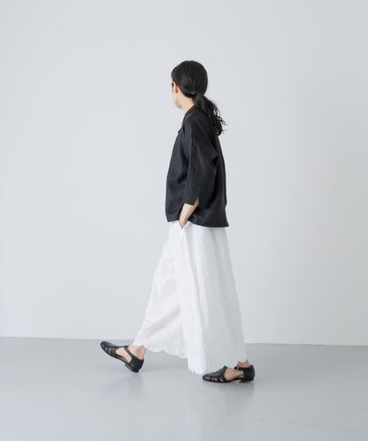 亞麻短袖開領襯衫