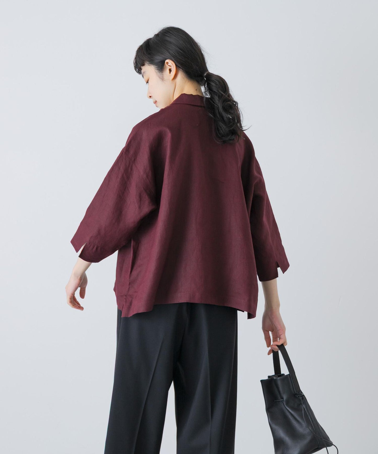 亞麻短袖開領襯衫