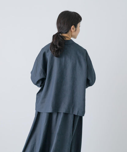 亞麻短袖開領襯衫