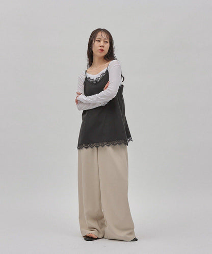 蕾絲拼接吊帶 長版上衣