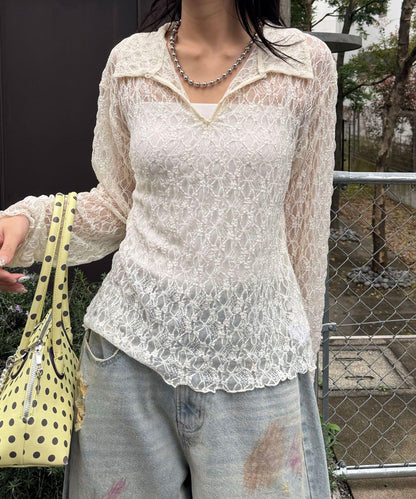 2WAY彈力蕾絲上衣