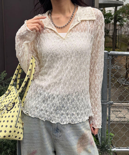2WAY彈力蕾絲上衣