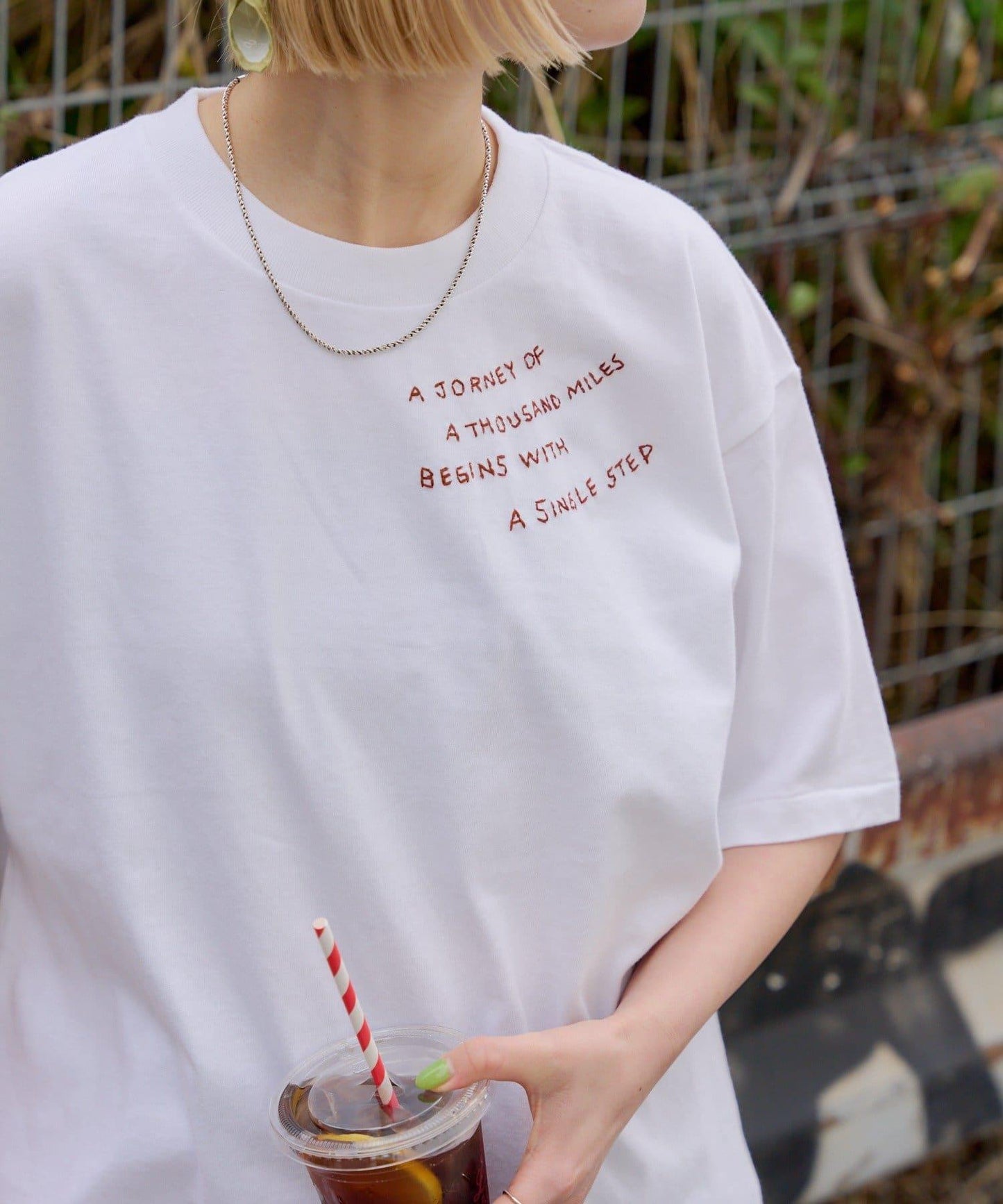 雙尺碼款 JOURNEY EMBROIDERY TEE