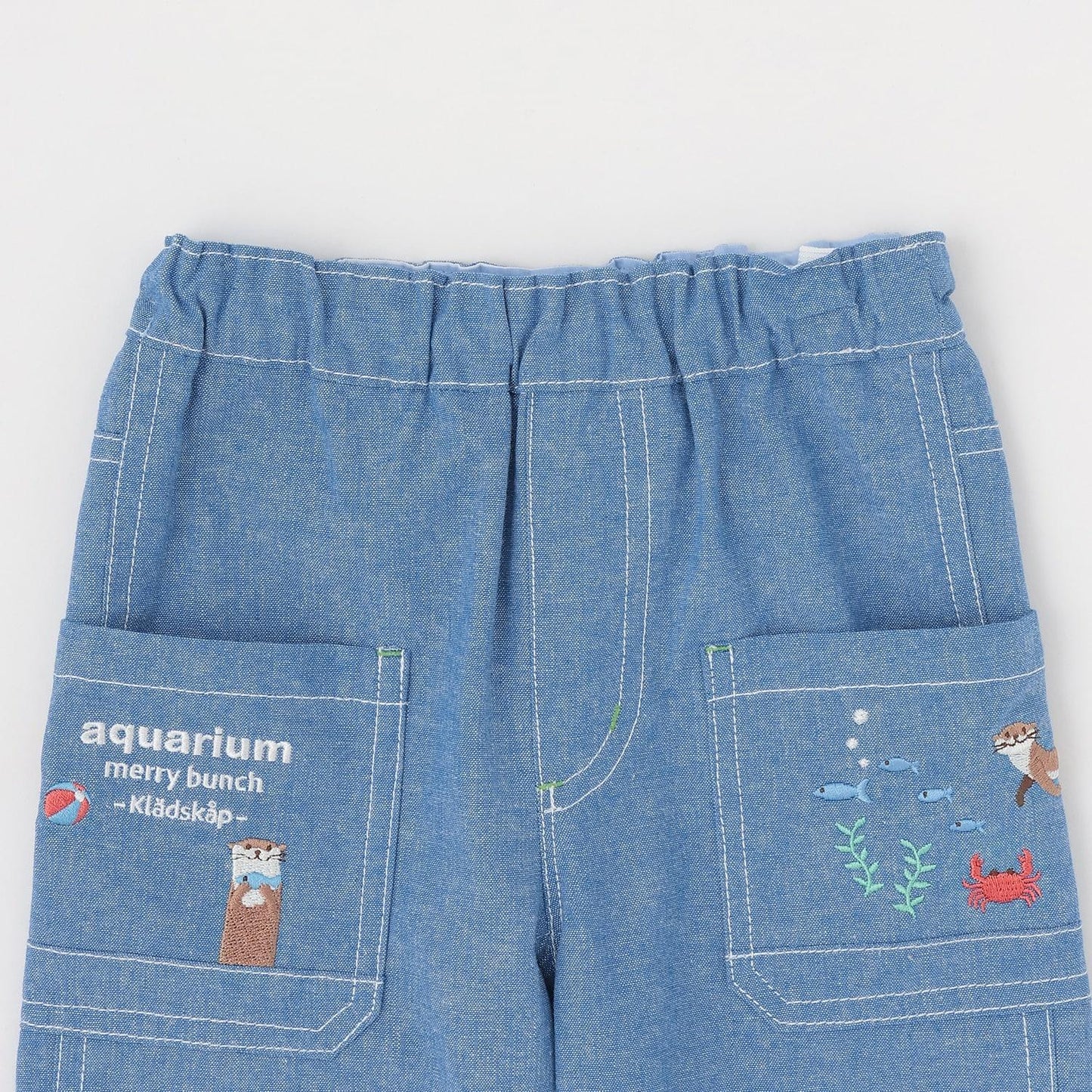 水族館刺繡 五分褲