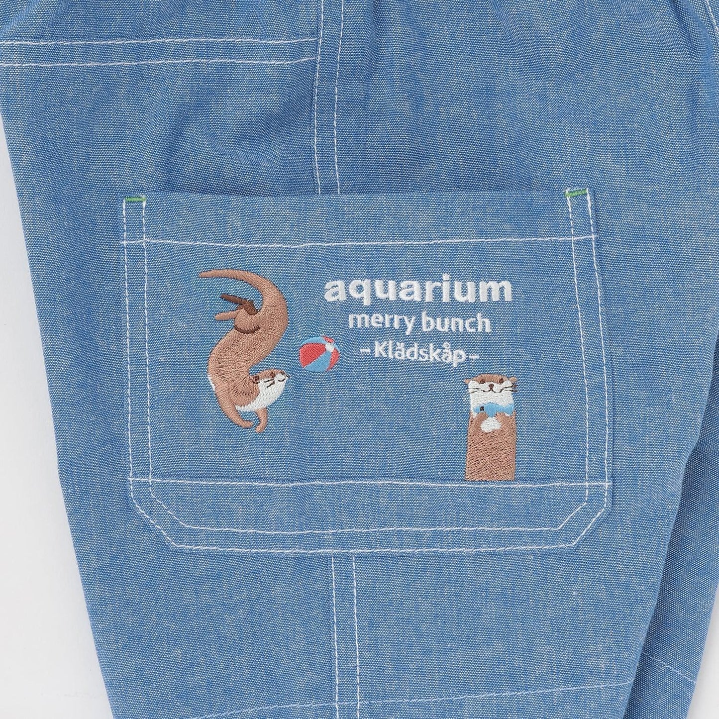 水族館刺繡 五分褲