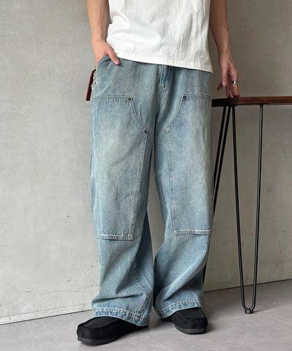 彎刀版型 雙膝設計 牛仔 牛仔褲