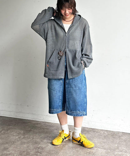 雙膝設計 denim Quarter 褲