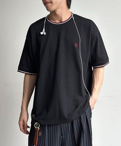 U.S. POLO ASSN. 撞色羅紋珠地T恤