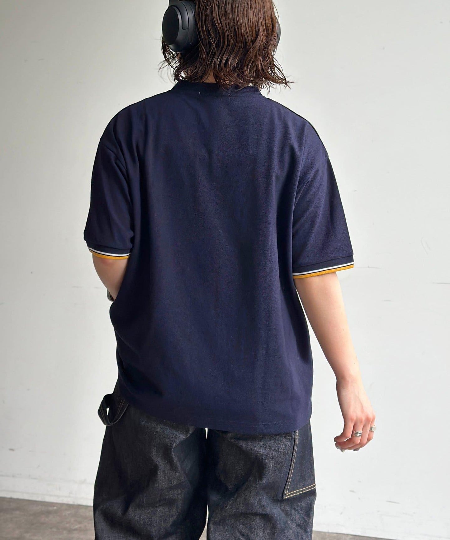 U.S. POLO ASSN. 配色羅紋珠地亨利領上衣