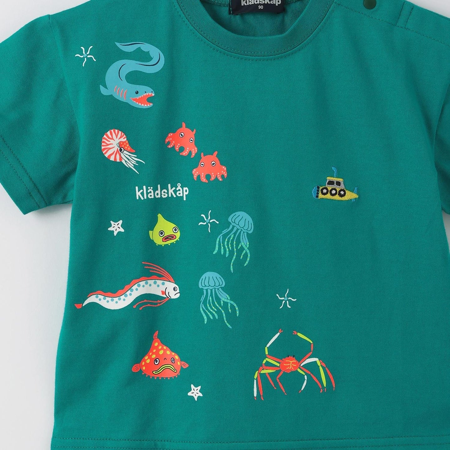 蓄光深海魚刺繡短袖T恤