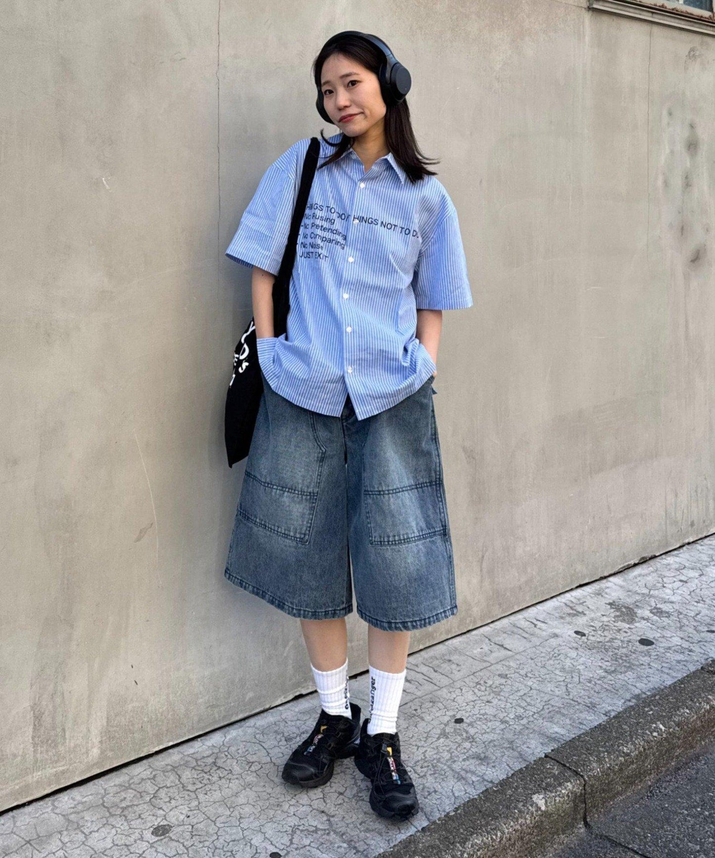 UNISEX 拼色圖案印花襯衫
