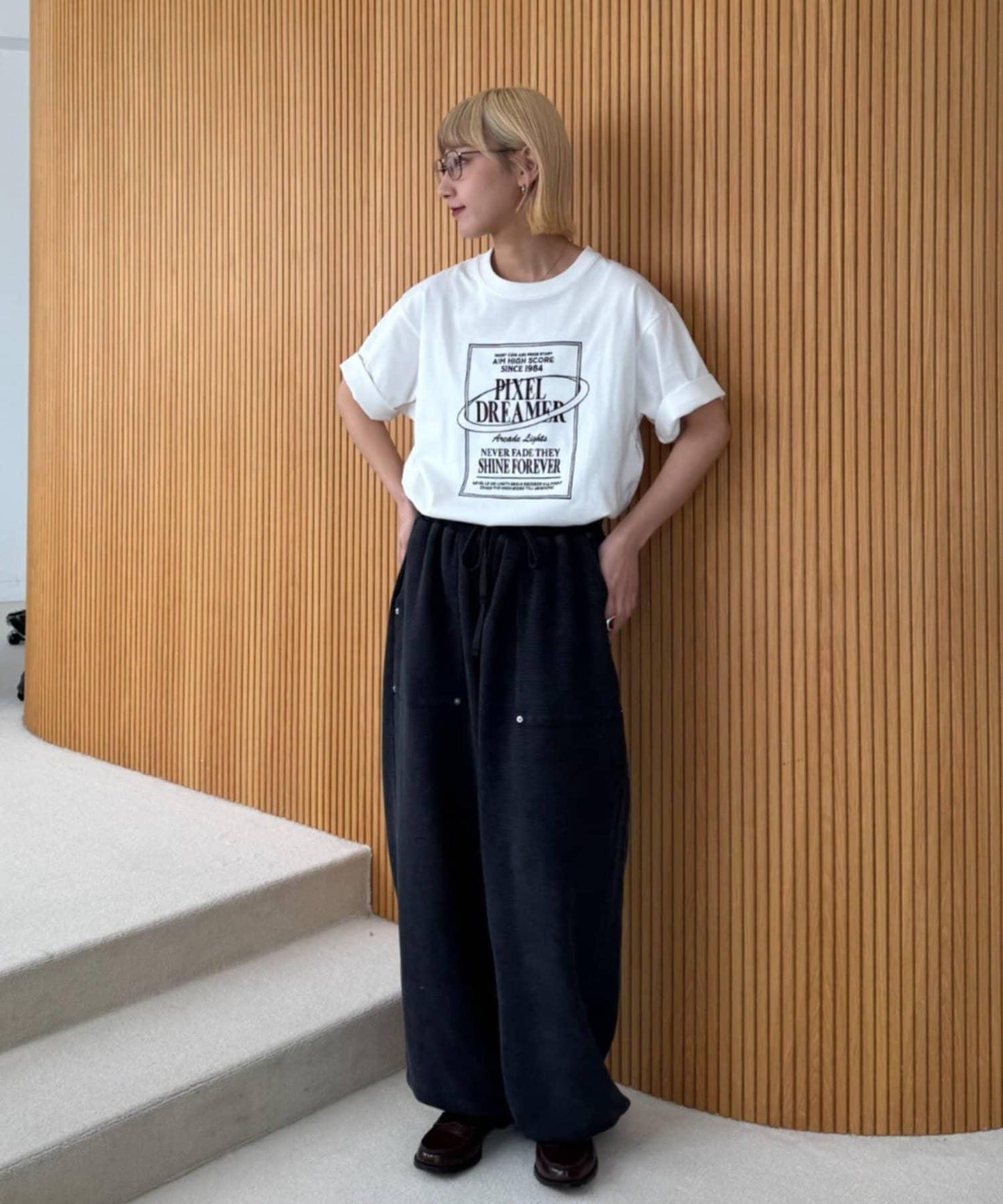 UNISEX 大碼可選 全刺繡方形Logo T恤
