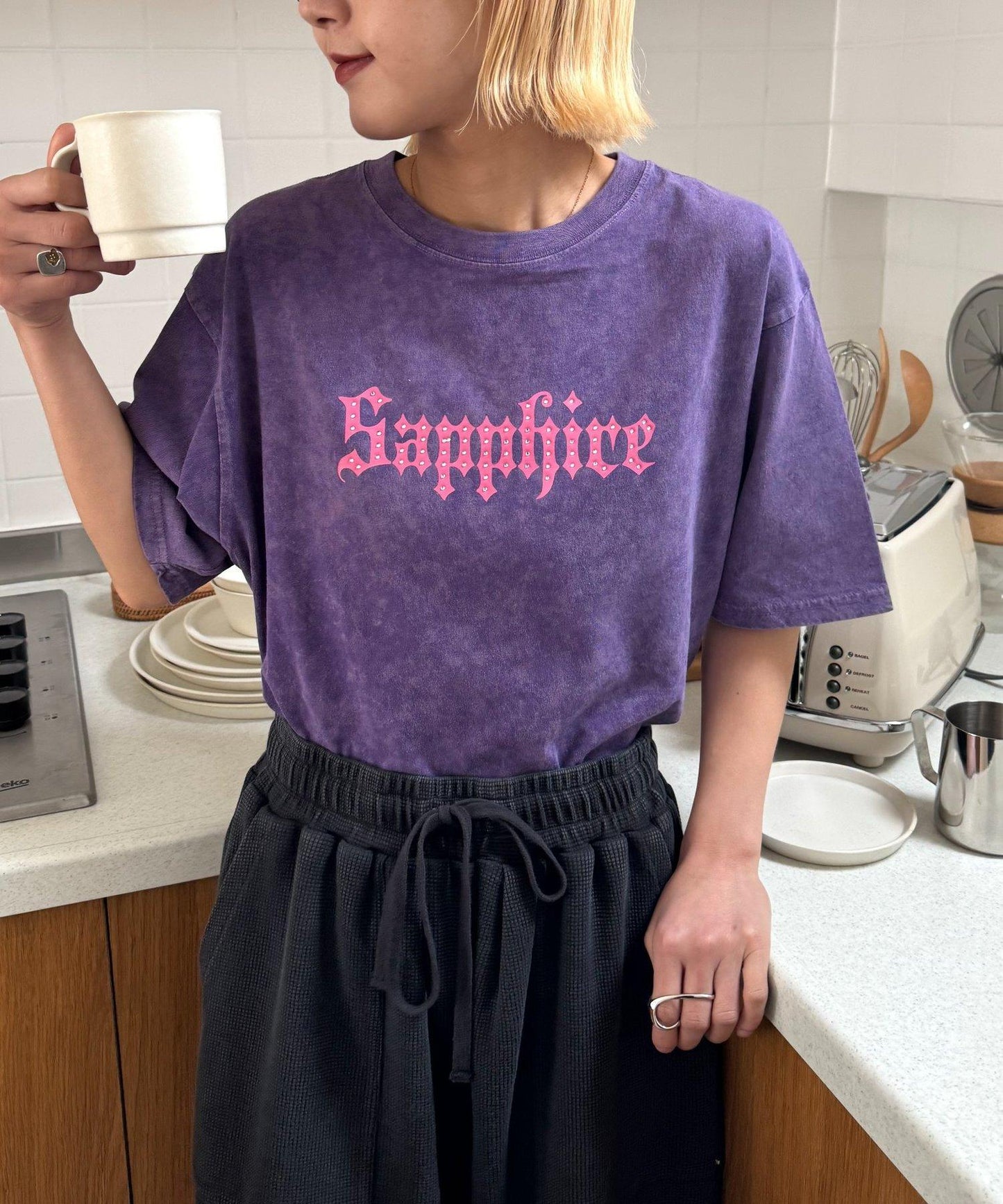 UNISEX SAPPFIRE 閃亮水鑽 T恤（線上限定）