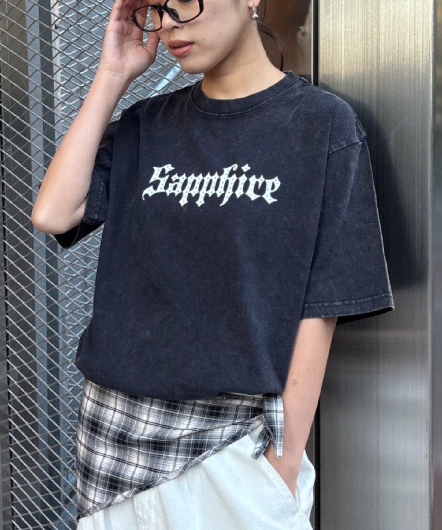 UNISEX SAPPFIRE 閃亮水鑽 T恤（線上限定）