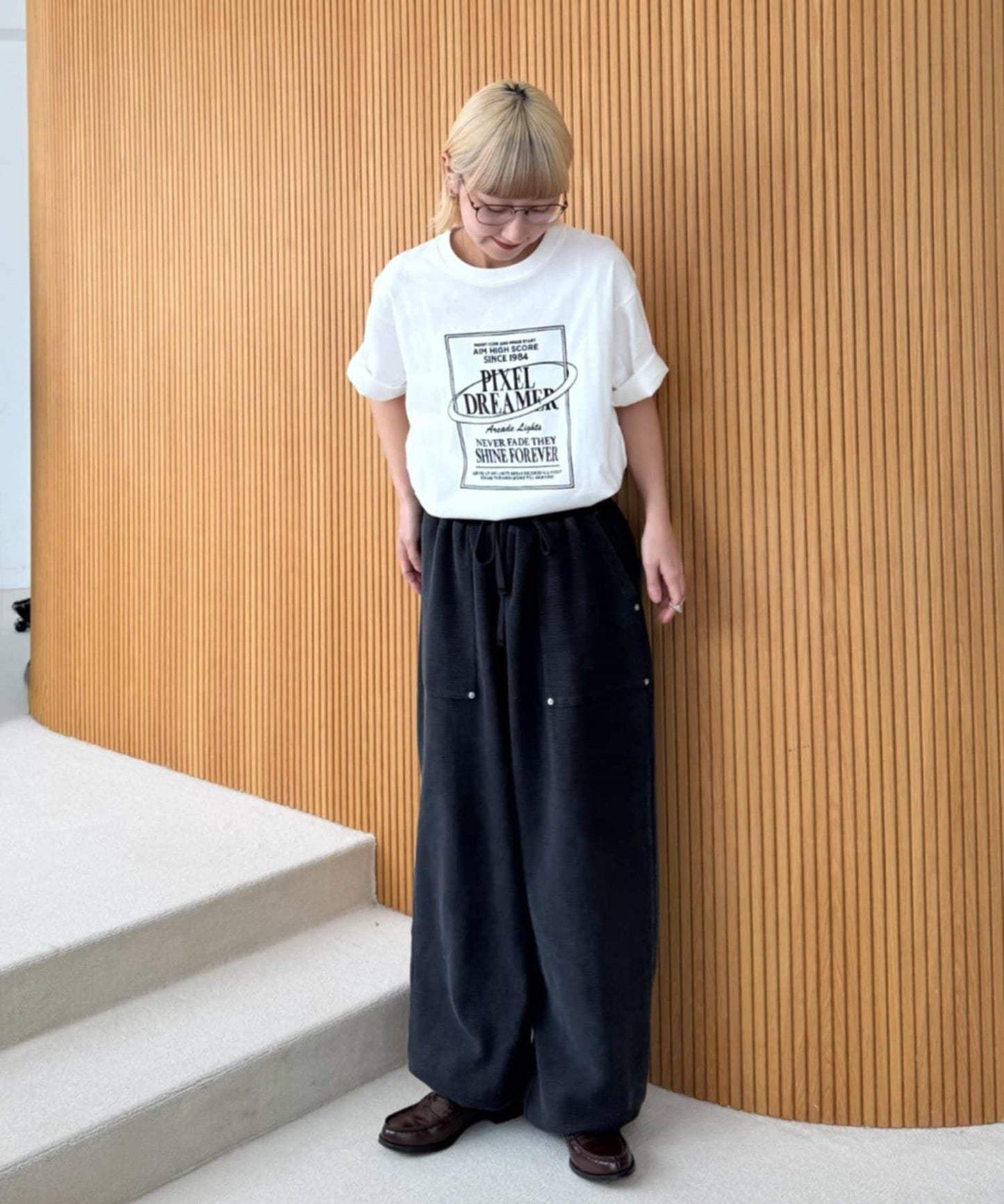 UNISEX 大碼可選 全刺繡方形Logo T恤