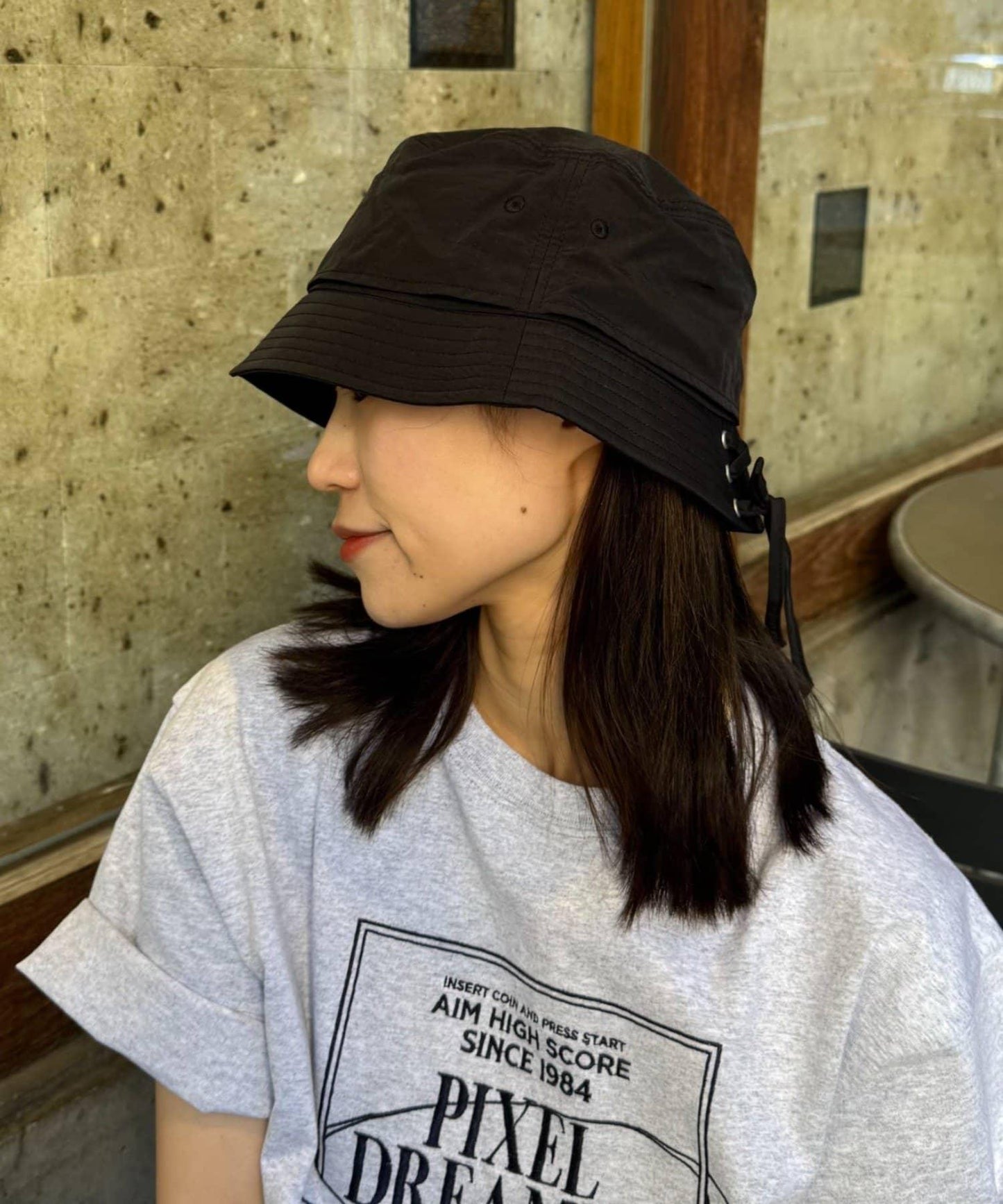 男女同款 繫帶尼龍漁夫帽