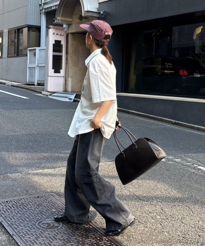 UNISEX 拼色圖案印花襯衫