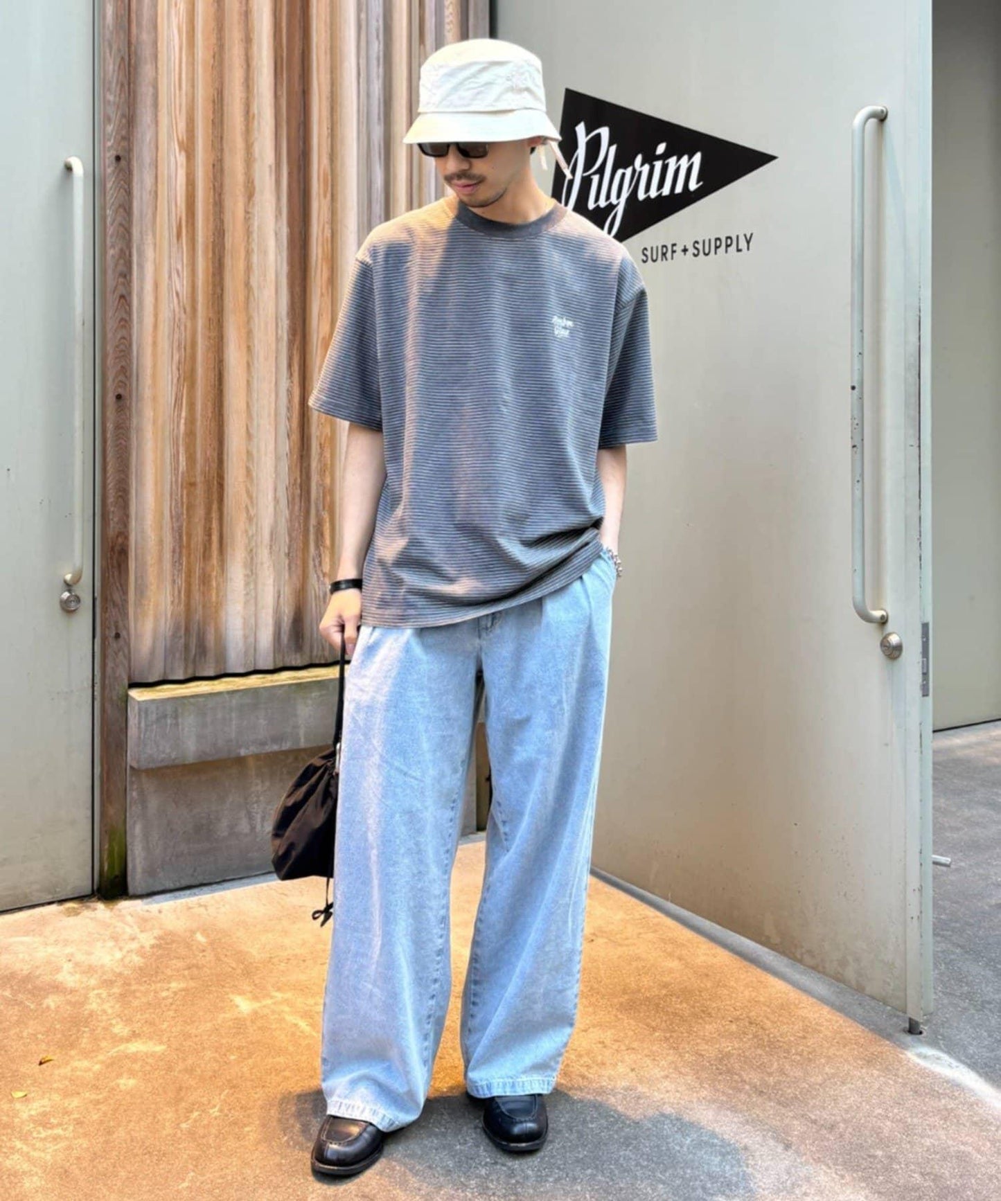 男女同款 繫帶尼龍漁夫帽