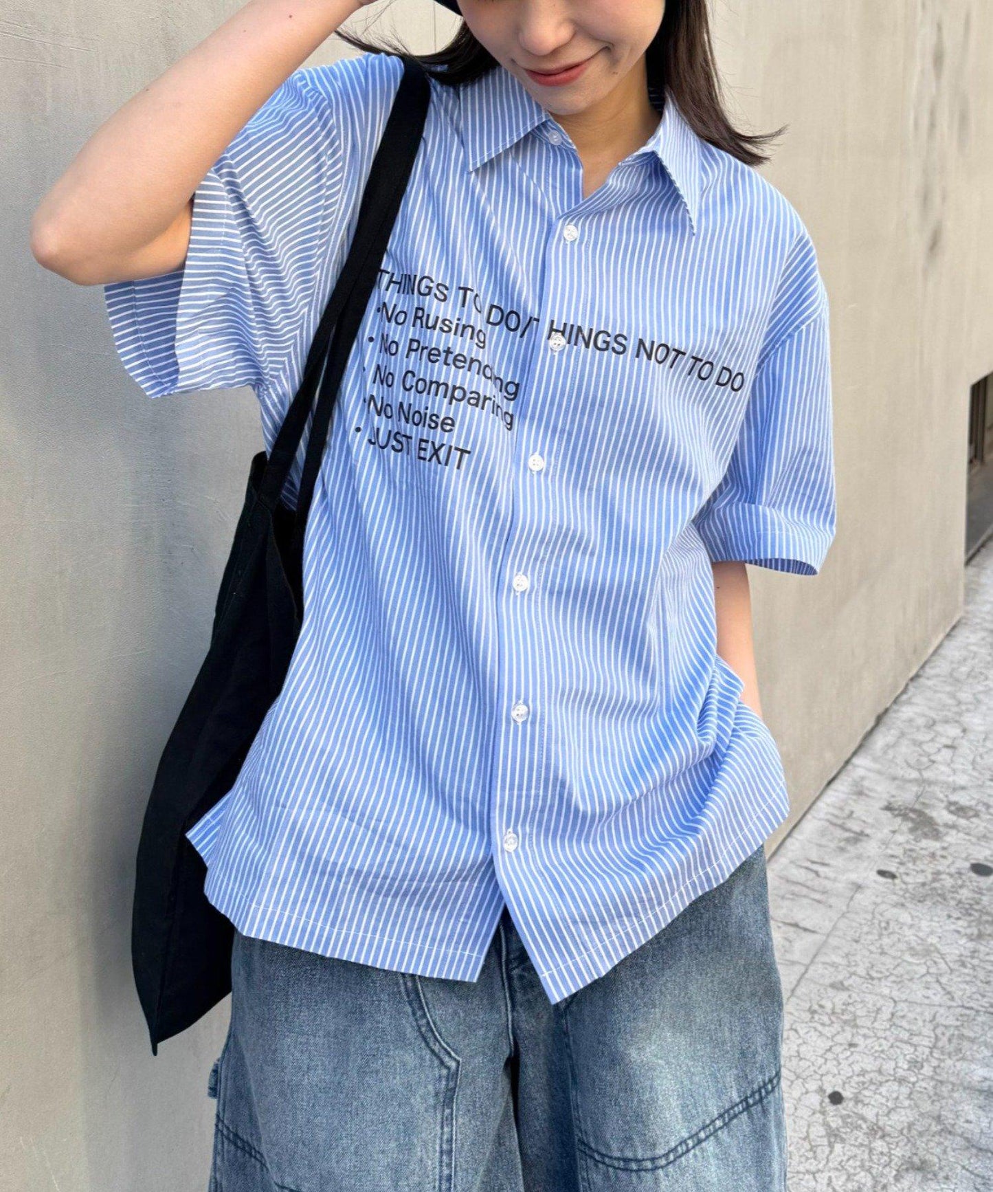 UNISEX 拼色圖案印花襯衫
