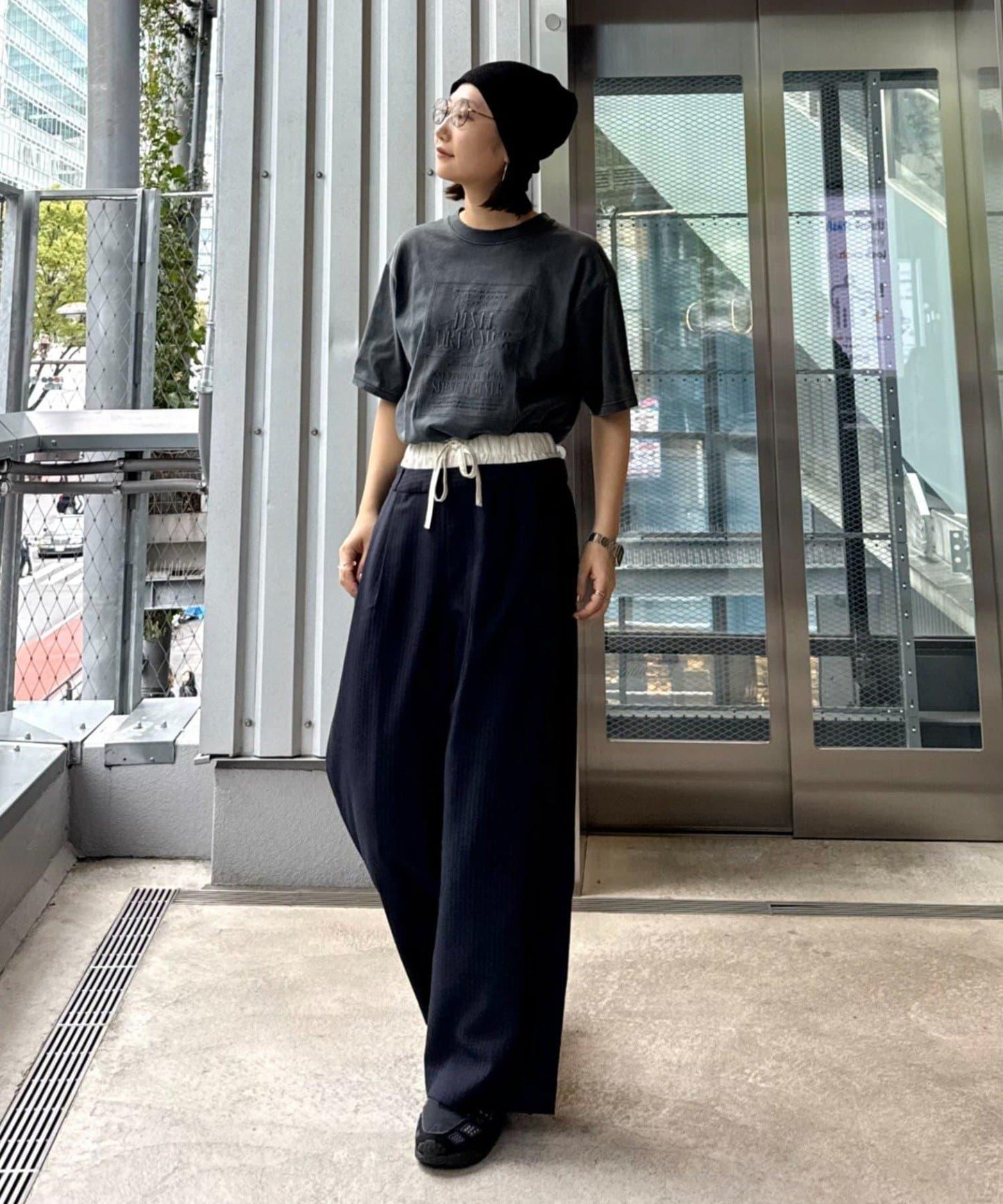 UNISEX 大碼可選 全刺繡方形Logo T恤
