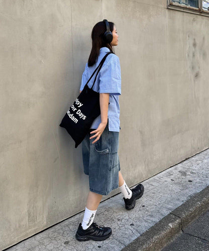 UNISEX 拼色圖案印花襯衫