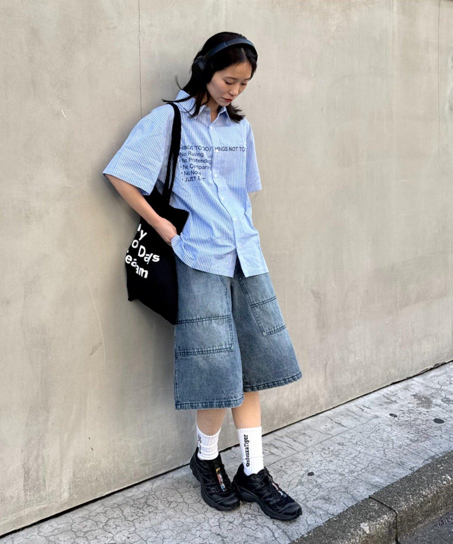 UNISEX 拼色圖案印花襯衫