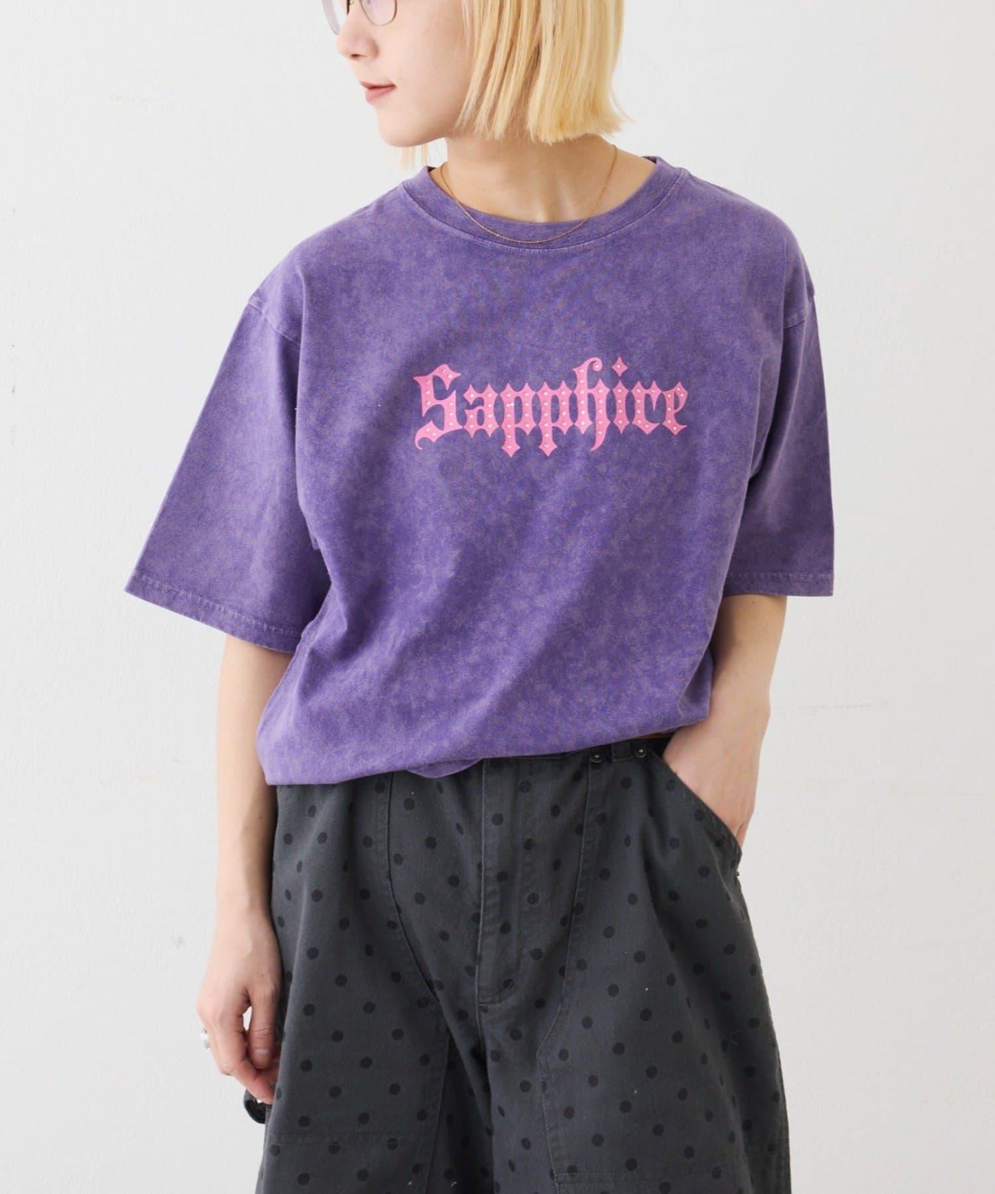 UNISEX SAPPFIRE 閃亮水鑽 T恤（線上限定）