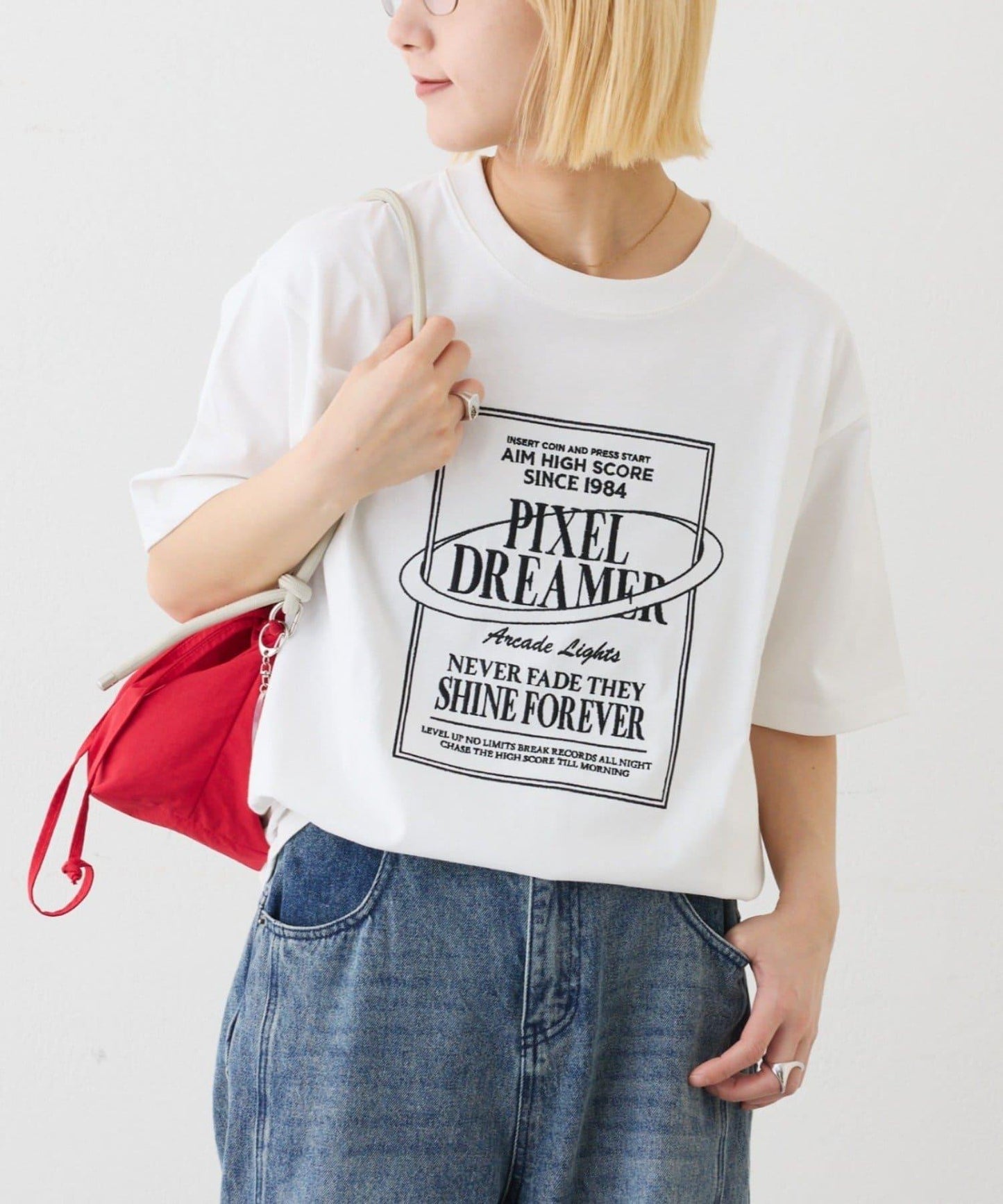 UNISEX 大碼可選 全刺繡方形Logo T恤