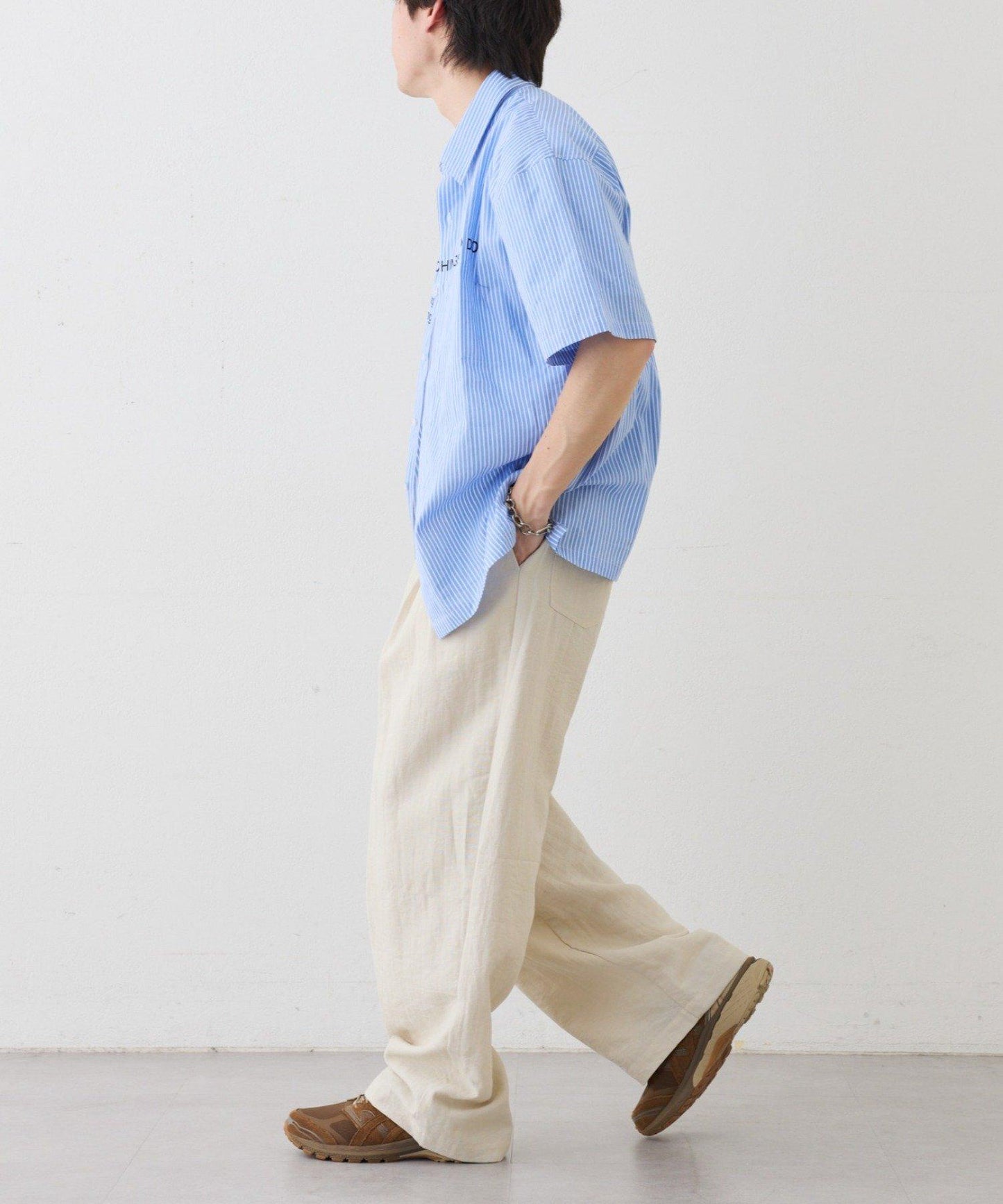 UNISEX 拼色圖案印花襯衫