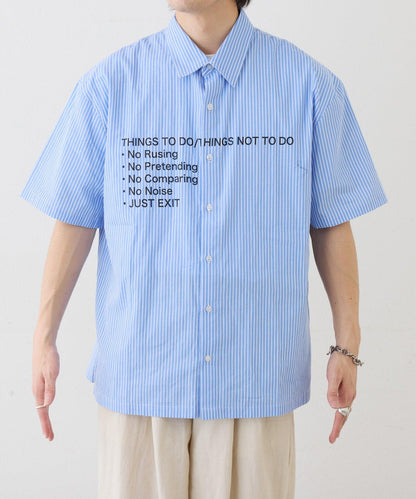 UNISEX 拼色圖案印花襯衫