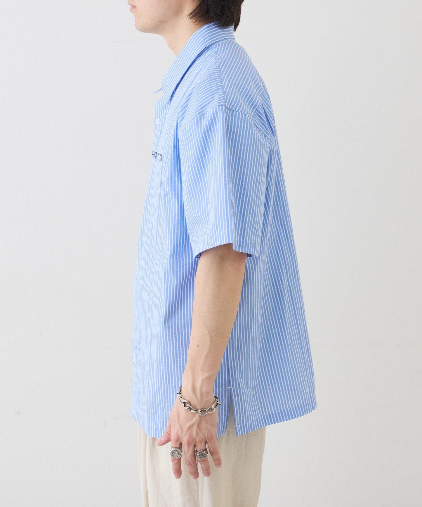UNISEX 拼色圖案印花襯衫
