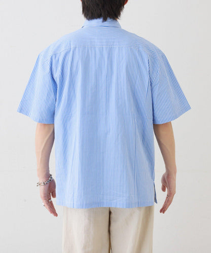 UNISEX 拼色圖案印花襯衫