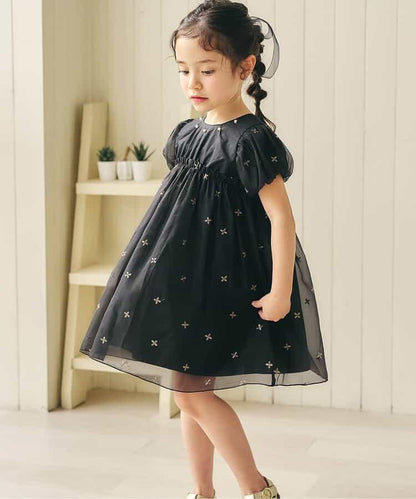 珍珠亮片刺繡連衣裙
