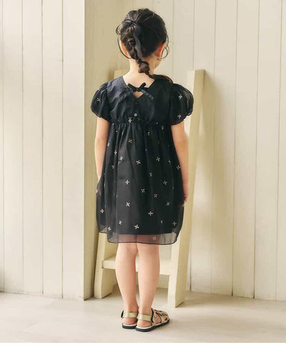 珍珠亮片刺繡連衣裙