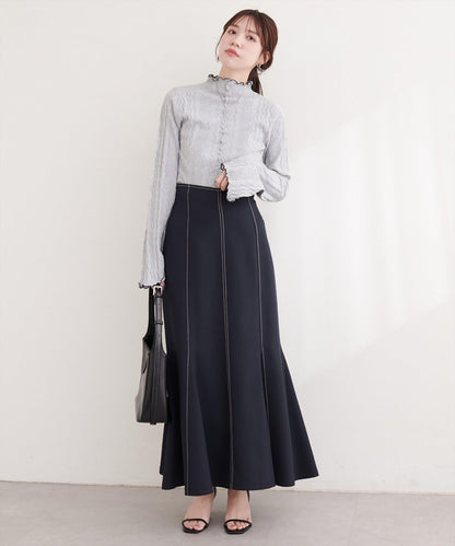 natural couture 小高領荷葉邊針織上衣