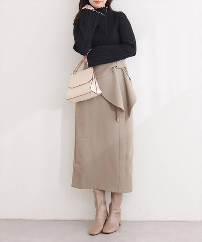 natural couture 小高領荷葉邊針織上衣