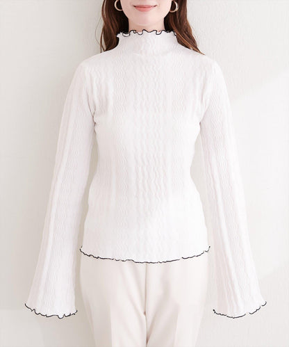 natural couture 小高領荷葉邊針織上衣