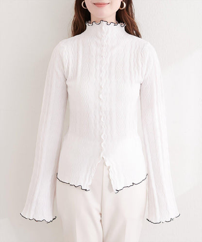 natural couture 小高領荷葉邊針織上衣