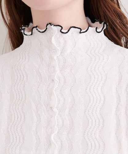 natural couture 小高領荷葉邊針織上衣
