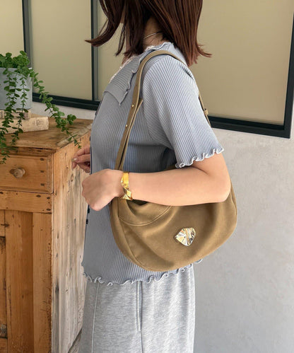 蕾絲領拼接 半袖針織開衫