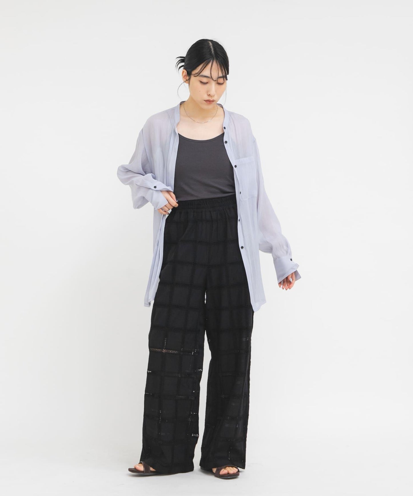 亮澤透紗襯衫