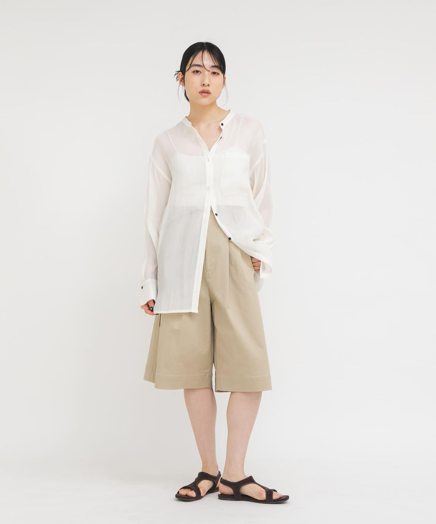 亮澤透紗襯衫