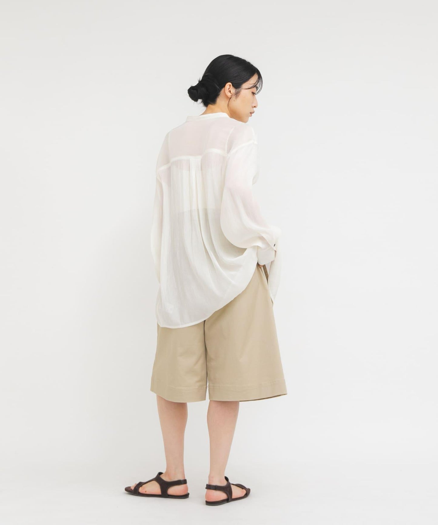亮澤透紗襯衫