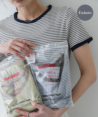 條紋 Healthknit×SENSE OF PLACE T恤