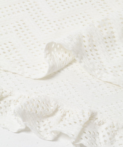 unfil PATTERN MESH RUFFLED 圖案網紗荷葉邊 T恤