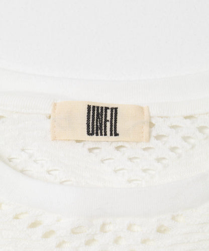 unfil PATTERN MESH RUFFLED 圖案網紗荷葉邊 T恤