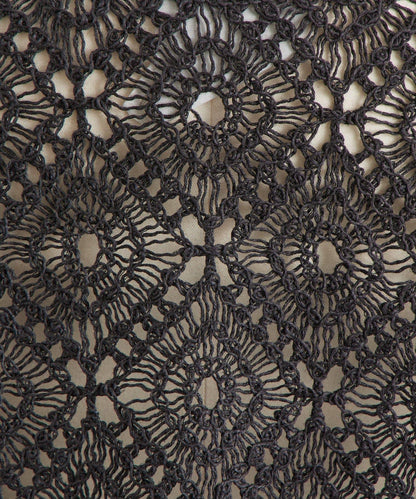 亞麻刺繡蕾絲針織上衣